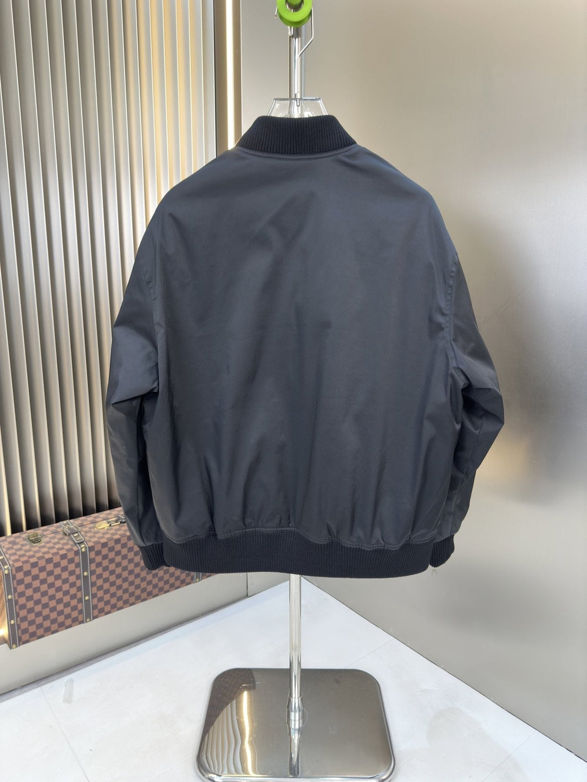Prada Black Zip-Front Bomber Jacket — back