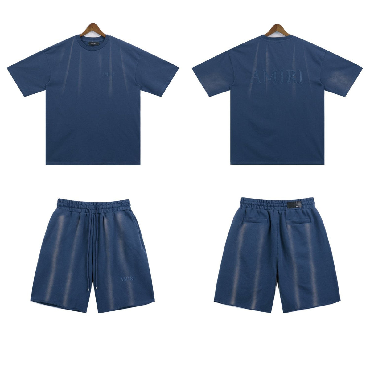 AMIRI Washed Embroidered T-Shirt & Shorts Set — front
