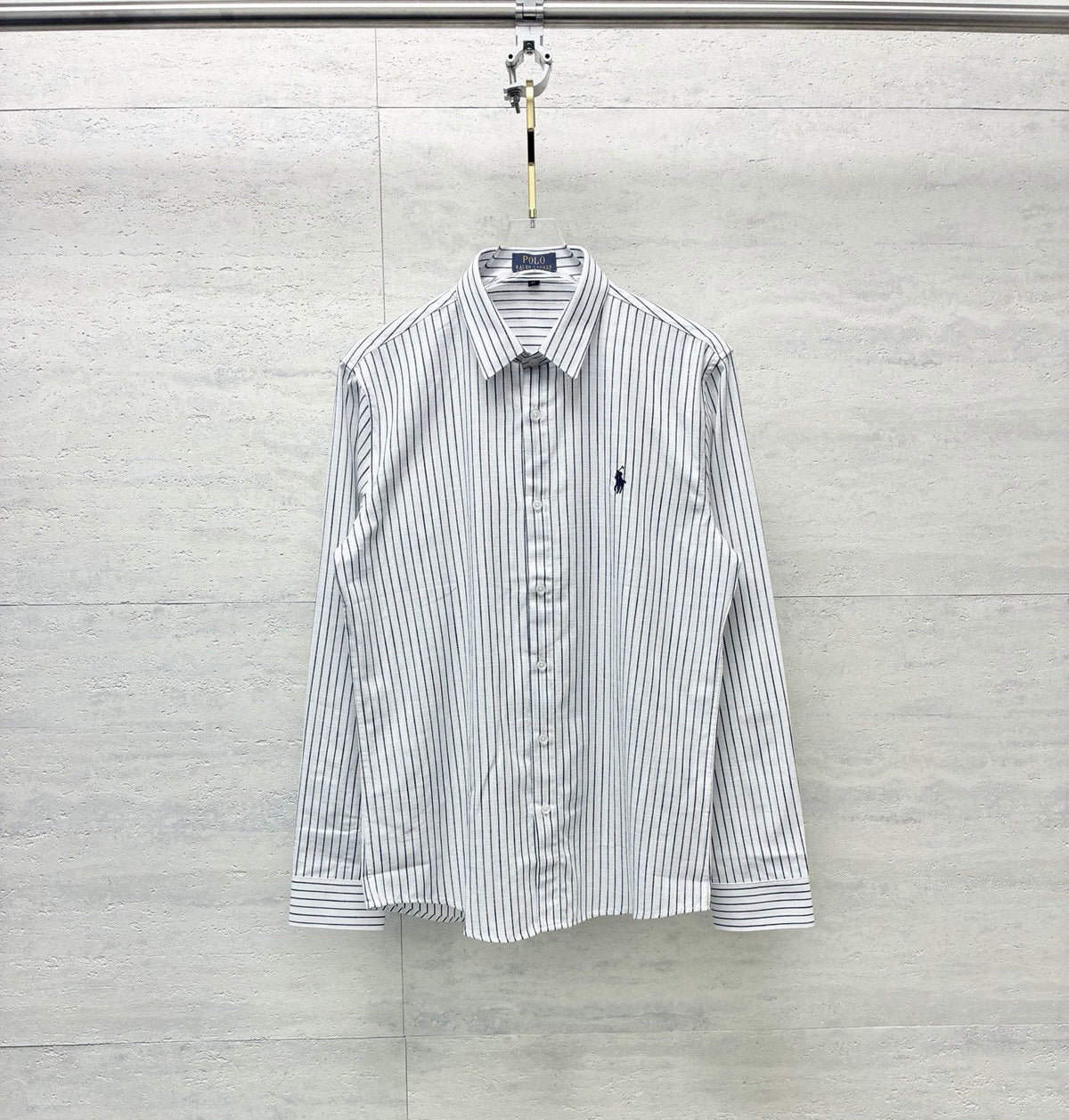 Test2-Ralph Lauren Striped Embroidered Long-Sleeve Button-Up Shirt — front