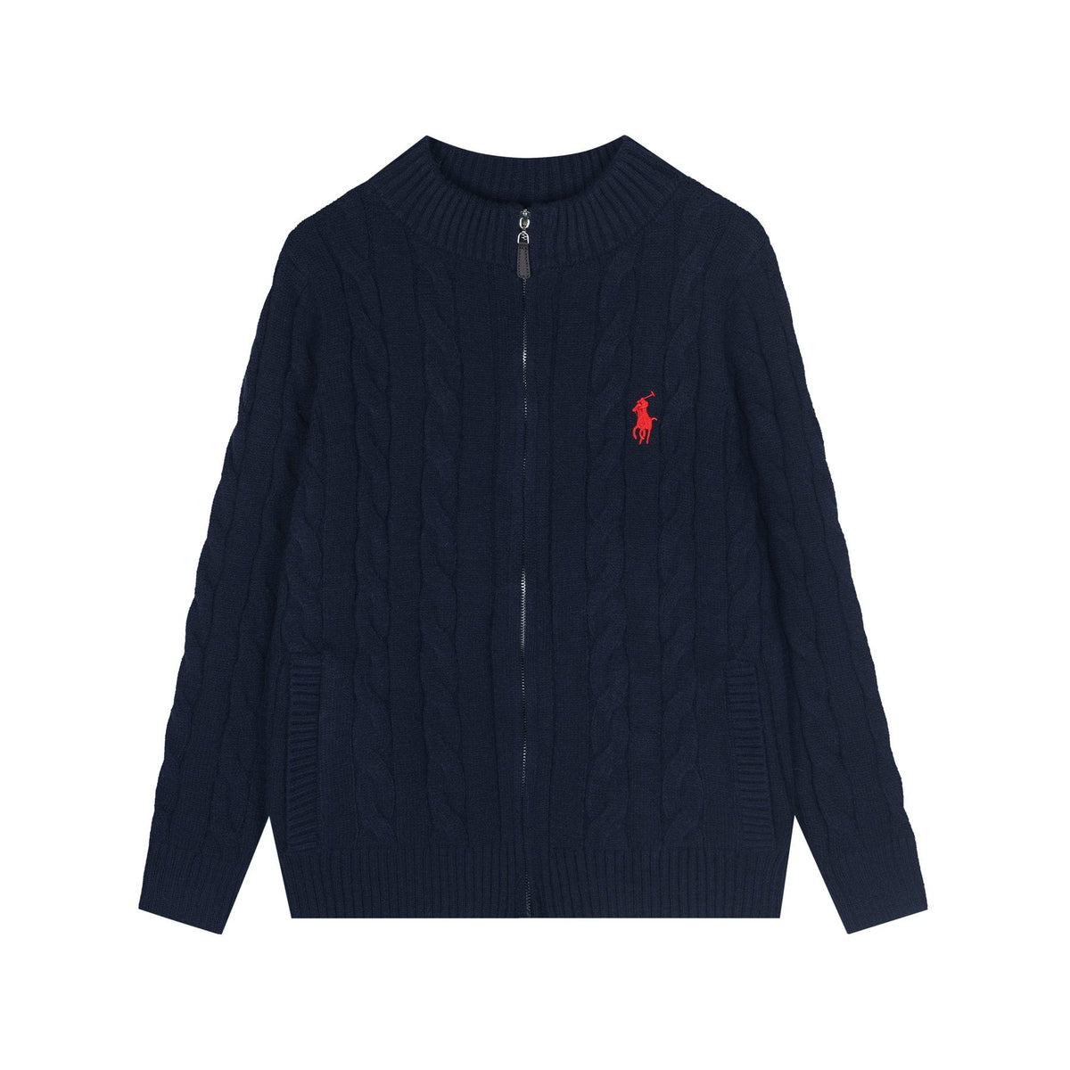 Test2-Ralph Lauren Full-Zip Cable-Knit Sweater — front